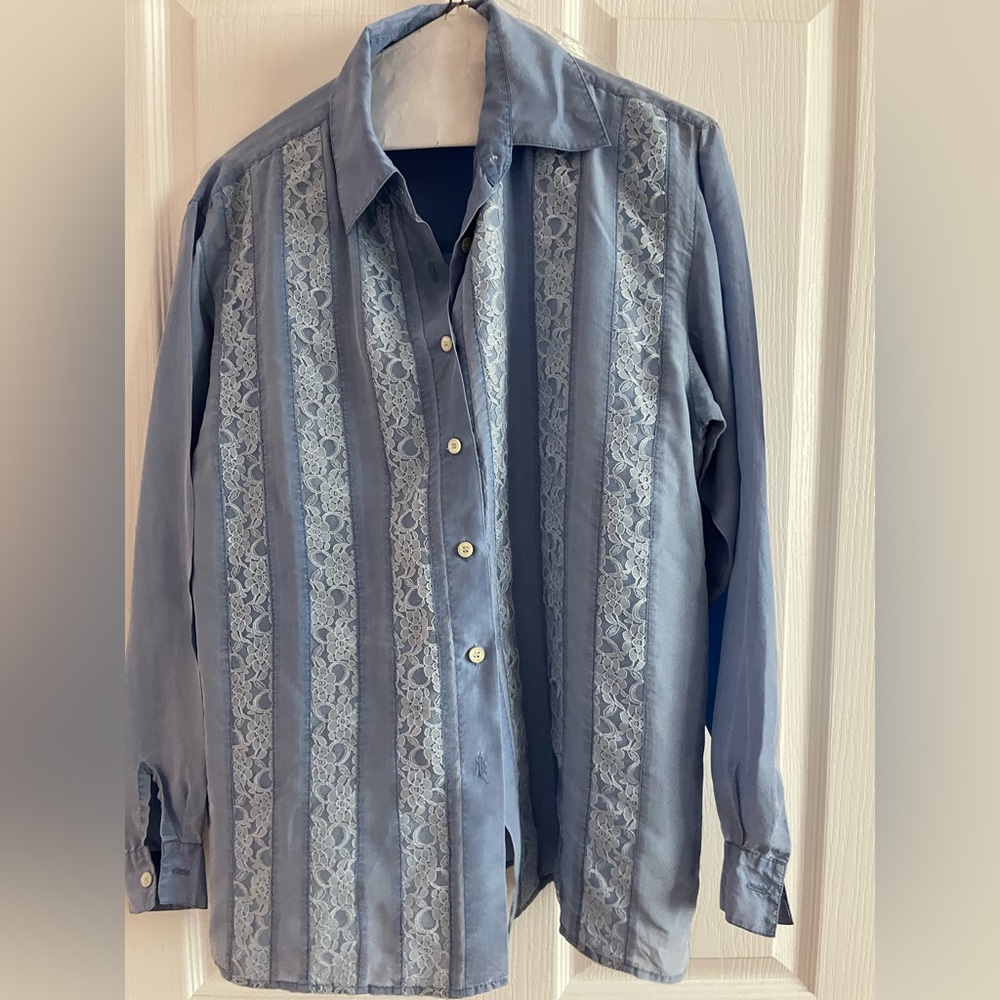 100% silk long sleeve blouse